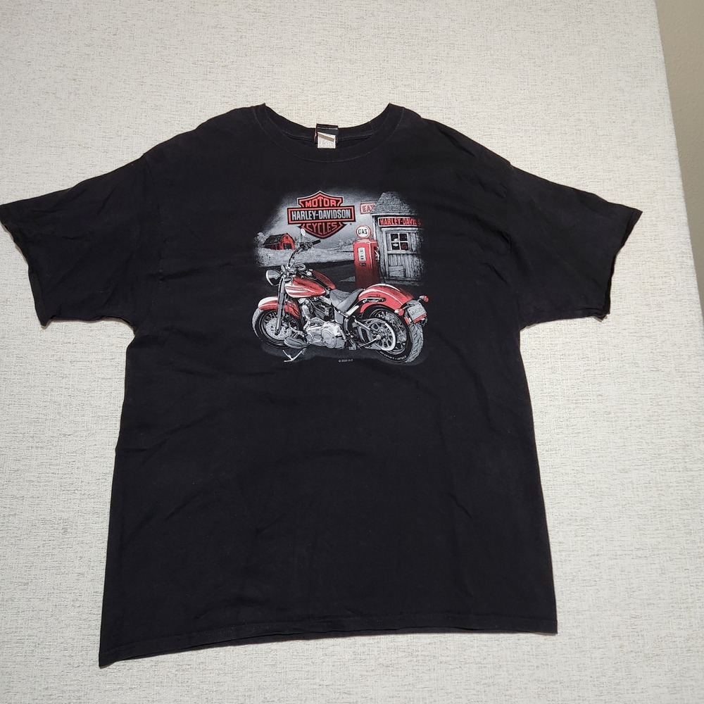 Harley-Davidson T-Shirt Mens 2XL Black Gillette Wyoming Skulls Graphic Tee